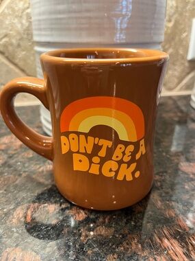 Vintage Look ‘Don’t Be A Dick’ Rainbow Coffee Mug